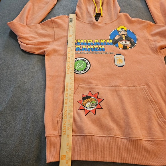 Naruto Shippuden Ichiraku Ramen Graphic Hoodie Peach Orange Mens Size Small - Picture 6 of 7